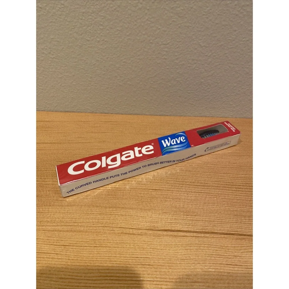 SEALED NOS Vintage 1998 Colgate Wave Toothbrush Blue, Soft Compact
